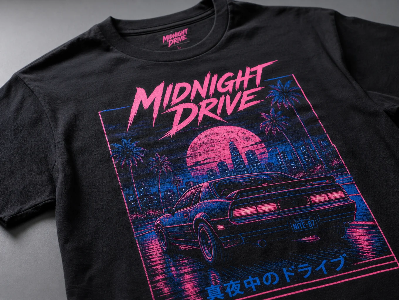 Close up texture of high quality screen printed custom clothing